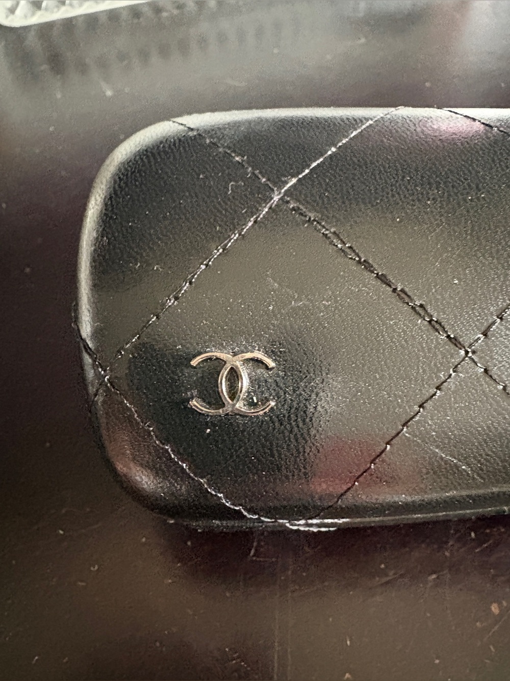 CHANEL Black Quilted Sunglasses Case